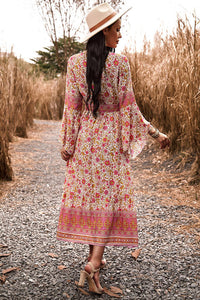 Bohemian Surplice Neck Slit Dress  [Click for additional options]