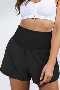 Smocked Paperbag Waist Shorts Available in Multiple Color Options
