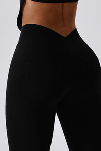 Wide Waistband Slim Fit Back Pocket Sports Leggings Other Colors Available