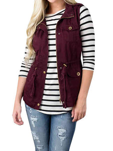 Drawstring Waist Vest with Pockets  [Click for additional options]