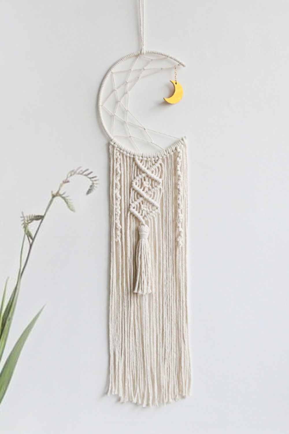 Bohemian Hand-Woven Moon Macrame Wall Hanging in 3 Options