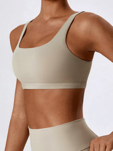 Cutout Sports Square Neck Sports Tank Top Additional Options Available