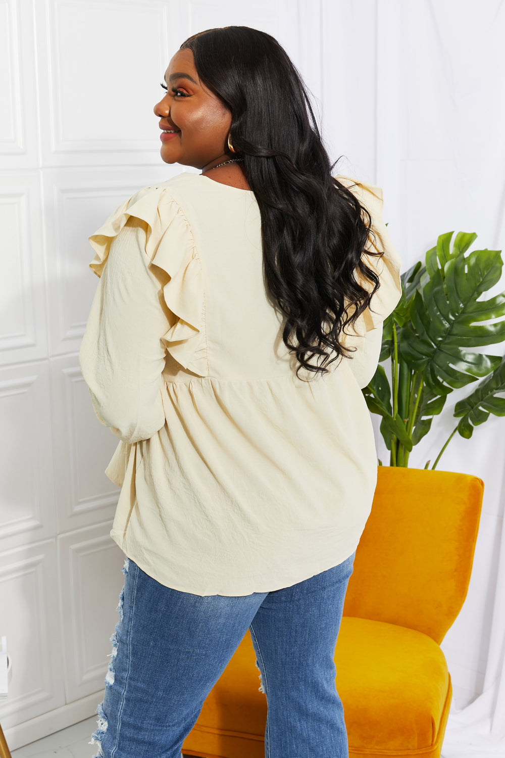 ODDI Full Size Just Like Mama Embroidered Blouse