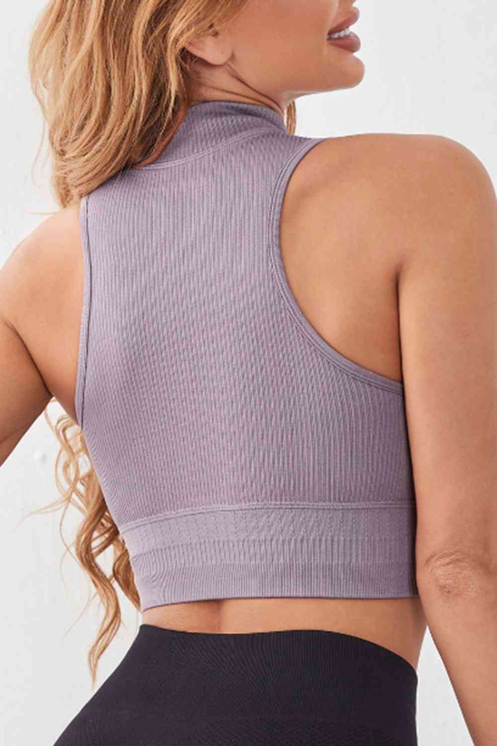Mock Neck Ribbed Sports Tank  [Click for additional options]