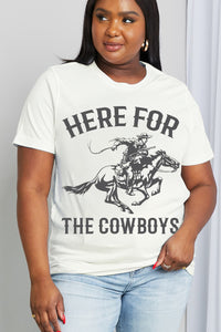 Simply Love Simply Love Full Size HERE FOR THE COWBOYS Graphic Cotton Tee