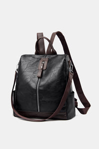 Contrast Color PU Leather Backpack [additional options available]