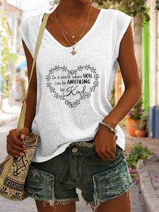 Full Size Heart Graphic V-Neck Tank [Click for more Options]