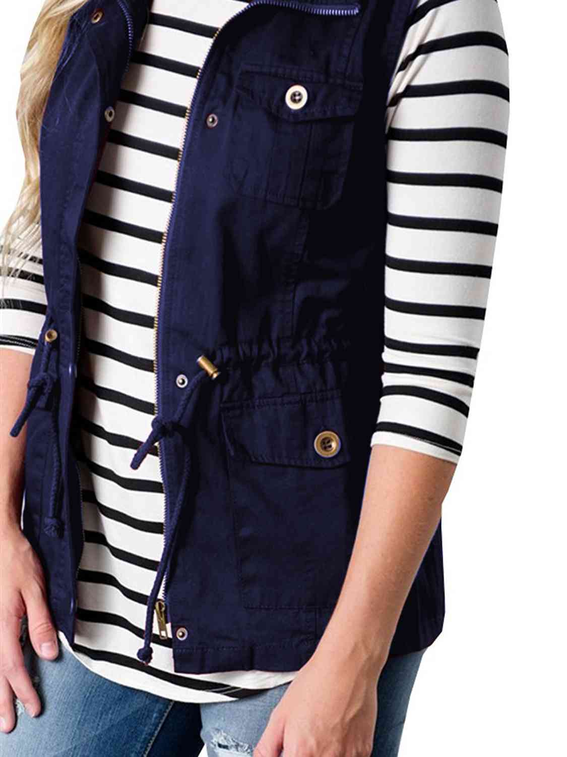 Drawstring Waist Vest with Pockets  [Click for additional options]