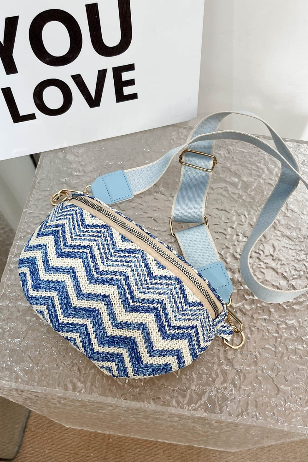 Chevron Straw Sling Bag [ Multiple Color/Print Options Available]