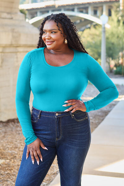Basic Bae Full Size Round Neck Long Sleeve Bodysuit   (Click for Additional Color Options)