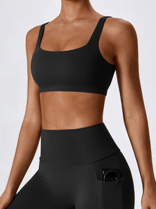Square Neck Cropped Sports Tank Top Additional Options Available