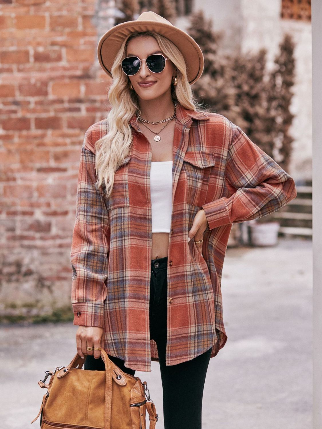 Plaid Dropped Shoulder Longline Shirt [additional options available]