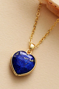 Natural Stone Heart Pendant Necklace Multiple Options Available