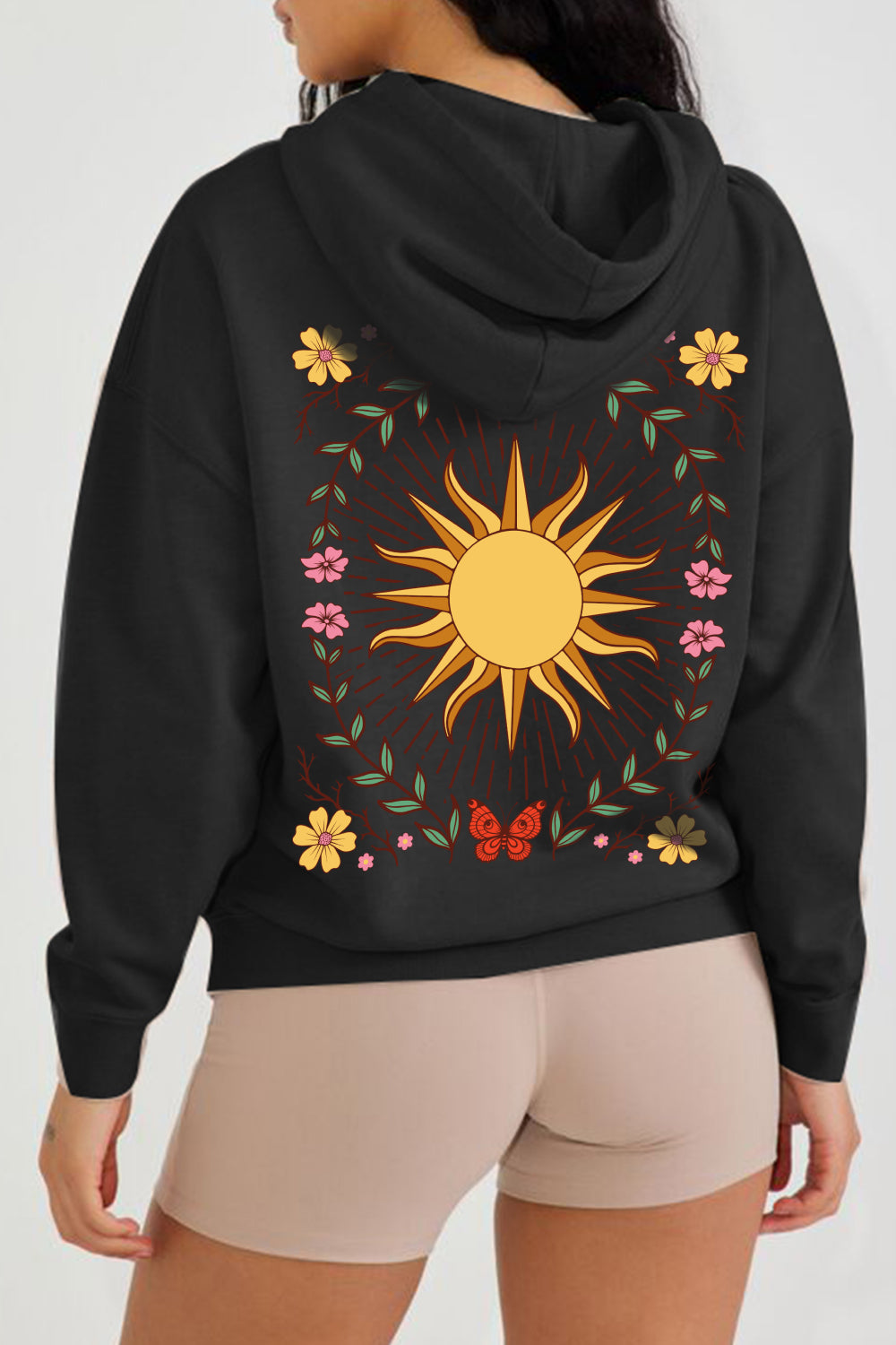 Simply Love Full Size Sun Graphic Hooded Jacket