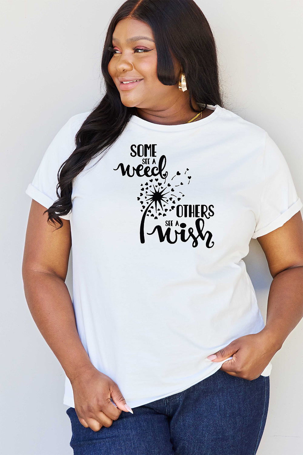 Simply Love Full Size Dandelion Graphic T-Shirt Additional Options Available