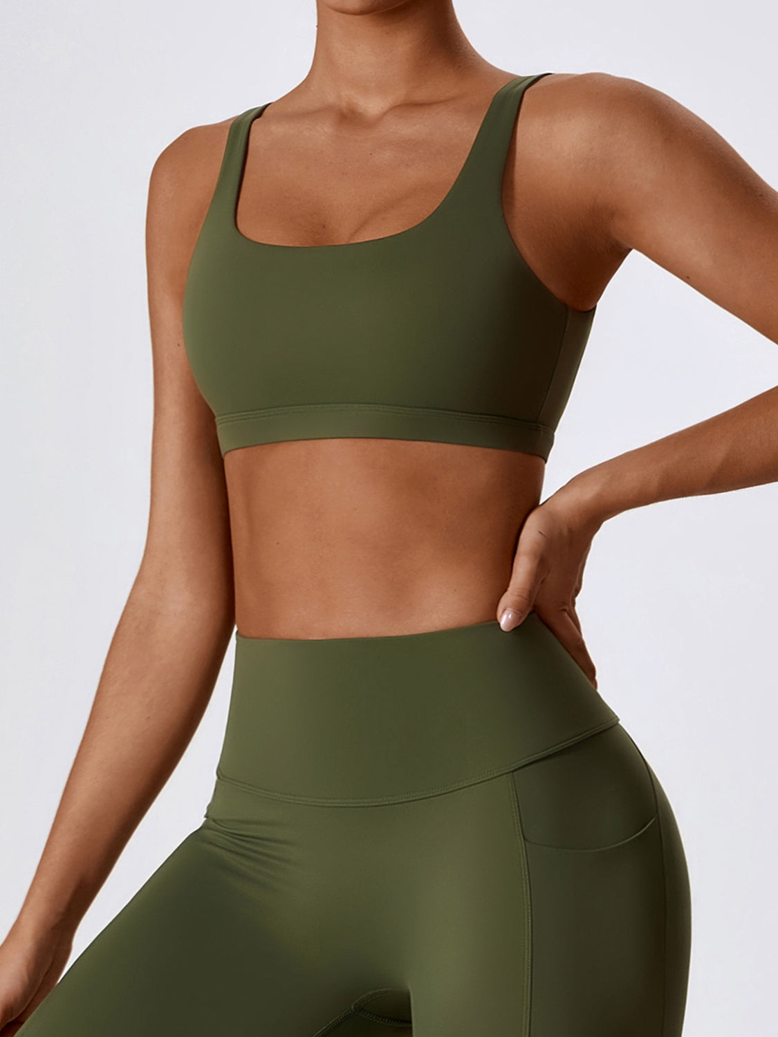 Cutout Sports Square Neck Sports Tank Top Additional Options Available